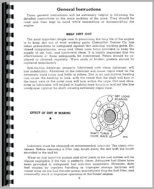 Service Manual for Caterpillar 6 Traxcavator Engine Sample Page From Manual