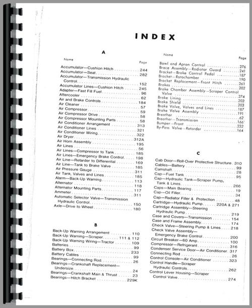 Parts Manual for Caterpillar 641B Tractor Scraper Sample Page From Manual