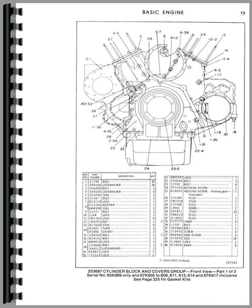 Parts Manual for Caterpillar 651B Tractor Scraper Sample Page From Manual