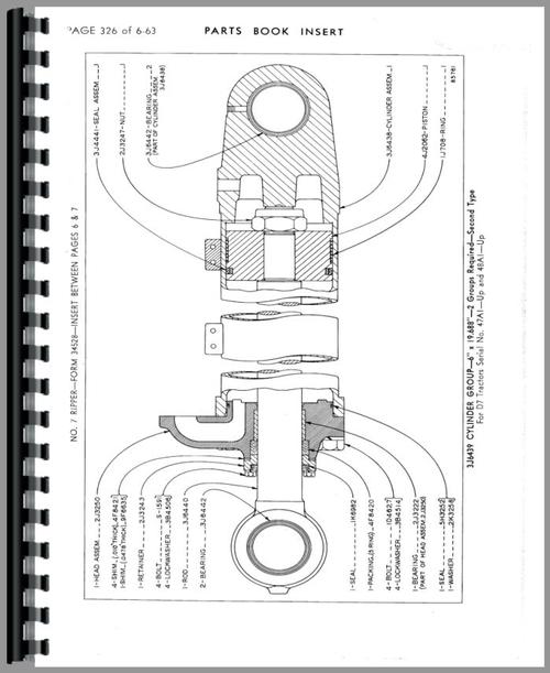 Parts Manual for Caterpillar 7 Ripper Attachment Sample Page From Manual