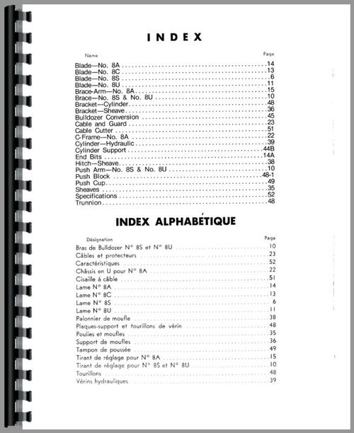 Parts Manual for Caterpillar 8A Bulldozer Attachment Sample Page From Manual