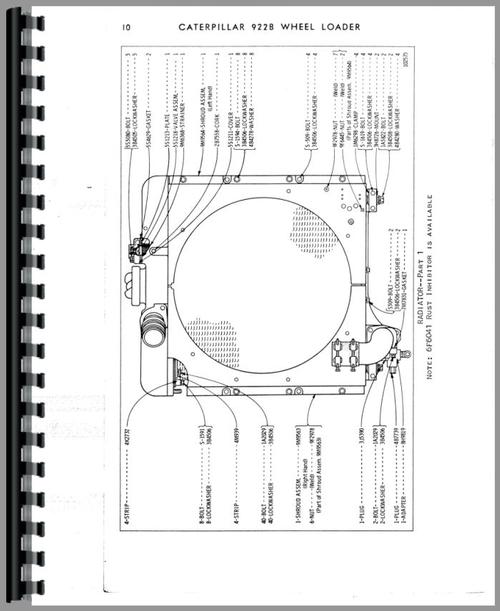 Parts Manual for Caterpillar 922B Traxcavator Sample Page From Manual