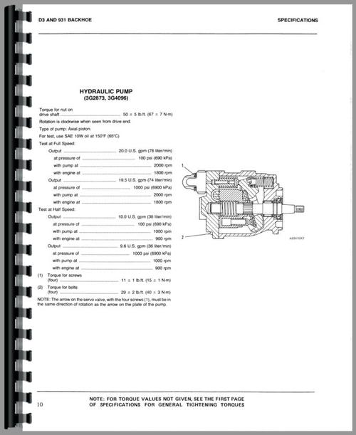 Service Manual for Caterpillar 931 Traxcavator Sample Page From Manual