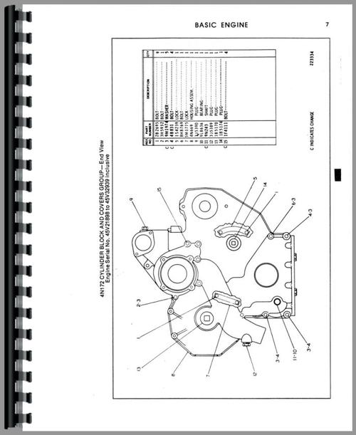 Parts Manual for Caterpillar 931B Traxcavator Sample Page From Manual