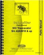 Parts Manual for Caterpillar 933 Traxcavator