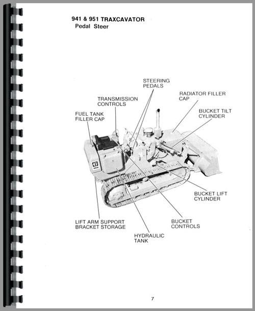 Operators Manual for Caterpillar 941 Traxcavator Sample Page From Manual