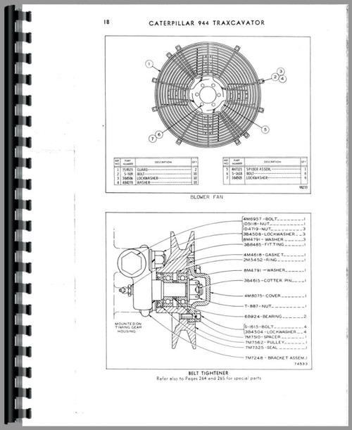 Parts Manual for Caterpillar 944 Wheel Loader Sample Page From Manual