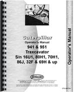 Operators Manual for Caterpillar 951B Traxcavator
