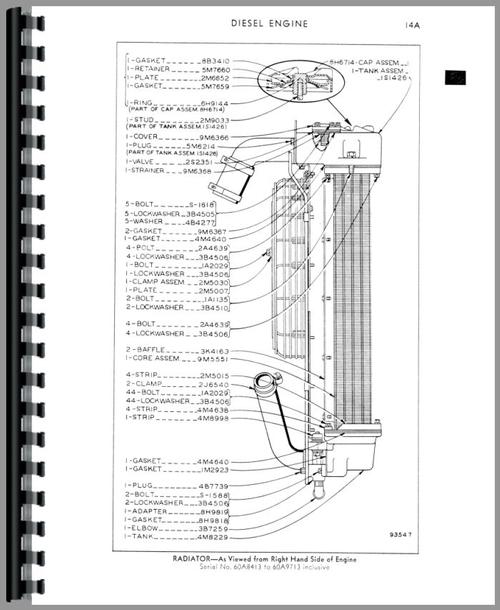 Parts Manual for Caterpillar 955 Traxcavator Sample Page From Manual