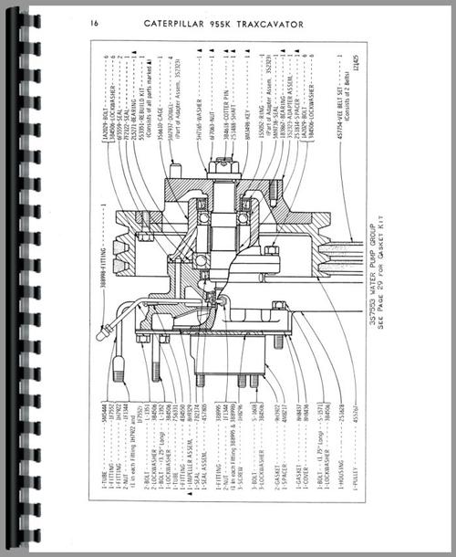Parts Manual for Caterpillar 955K Traxcavator Sample Page From Manual