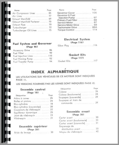 Parts Manual for Caterpillar 955L Traxcavator Engine Sample Page From Manual