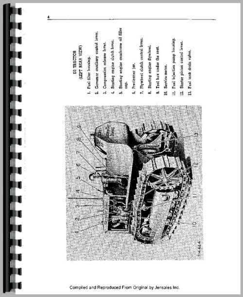 Operators Manual for Caterpillar D2 Crawler Sample Page From Manual