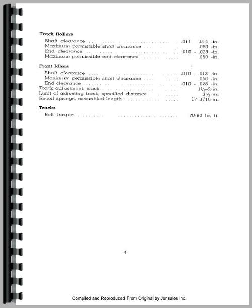 Service Manual for Caterpillar D2 Crawler Sample Page From Manual