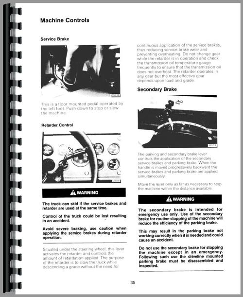 Operators Manual for Caterpillar D25C Articulated Dump Truck Sample Page From Manual