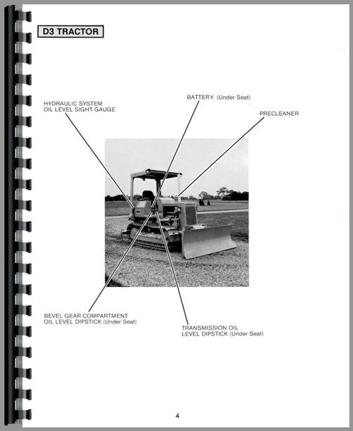 Operators Manual for Caterpillar D3 Crawler Sample Page From Manual