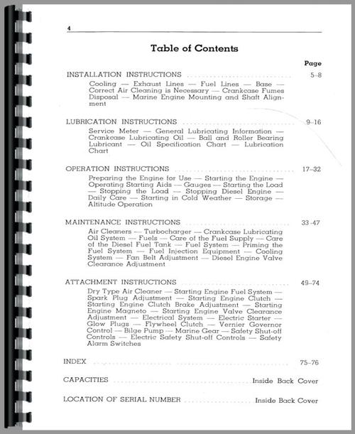 Operators Manual for Caterpillar D311 Engine Sample Page From Manual