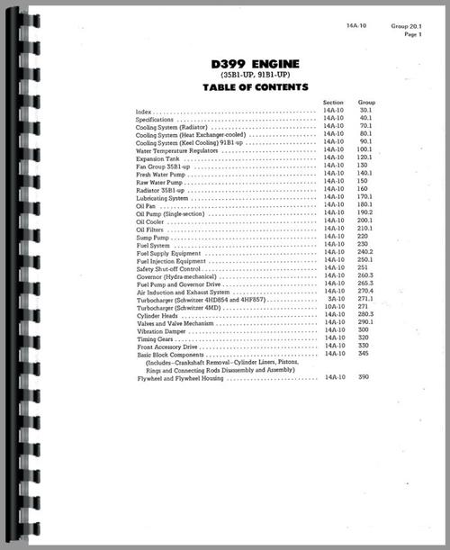 Service Manual for Caterpillar D379 Engine Sample Page From Manual