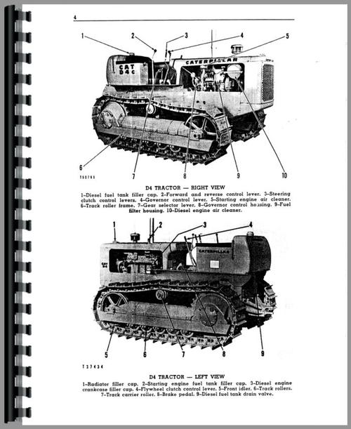Operators Manual for Caterpillar D4 Crawler Sample Page From Manual