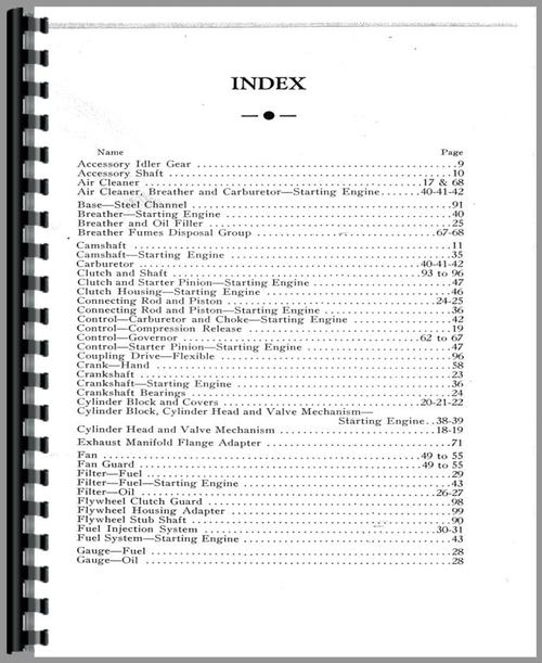 Parts Manual for Caterpillar D46-30 Engine Sample Page From Manual
