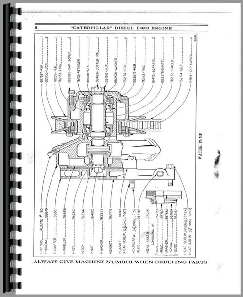 Parts Manual for Caterpillar D46-30 Engine Sample Page From Manual