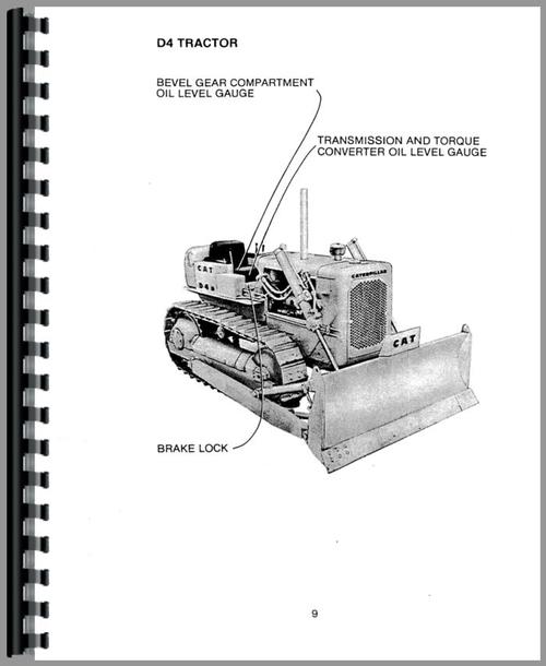 Operators Manual for Caterpillar D4D Crawler Sample Page From Manual