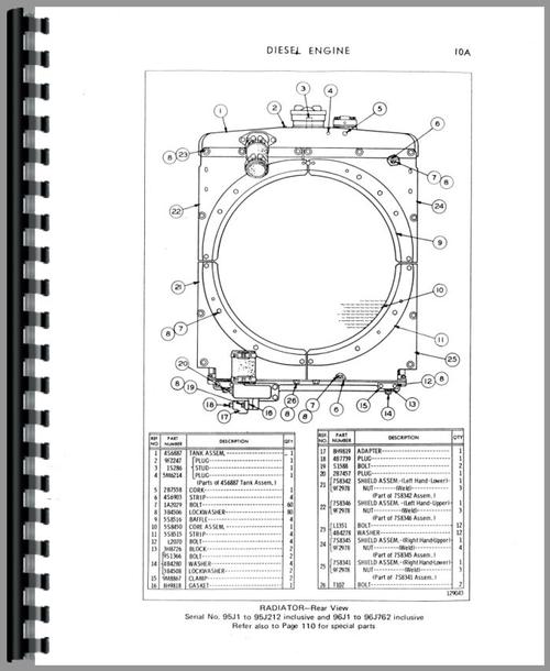 Parts Manual for Caterpillar D5 Crawler Sample Page From Manual