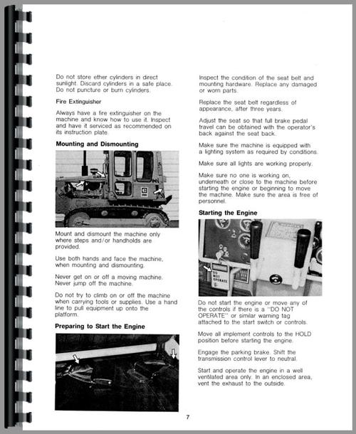 Operators Manual for Caterpillar D5B Crawler Sample Page From Manual