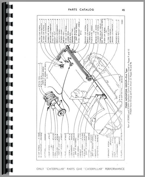 Parts Manual for Caterpillar D6 Crawler #44 Hydraulic Control Attachment Sample Page From Manual