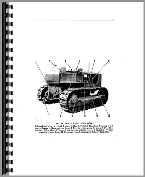 Operators Manual for Caterpillar D6 Crawler Sample Page From Manual