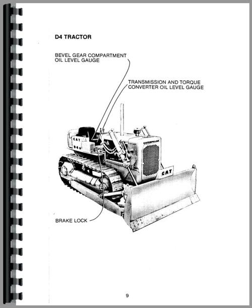 Operators Manual for Caterpillar D6C Crawler Sample Page From Manual