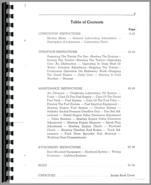 Operators Manual for Caterpillar D7 Crawler Sample Page From Manual