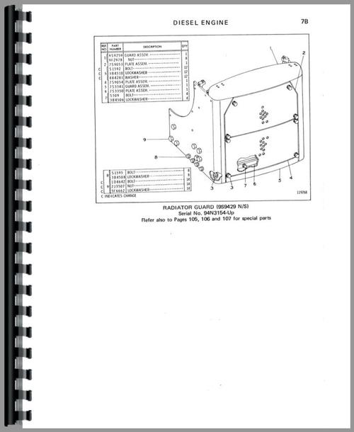 Parts Manual for Caterpillar D7F Crawler Sample Page From Manual