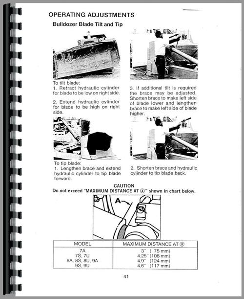 Operators Manual for Caterpillar D7G Crawler Sample Page From Manual