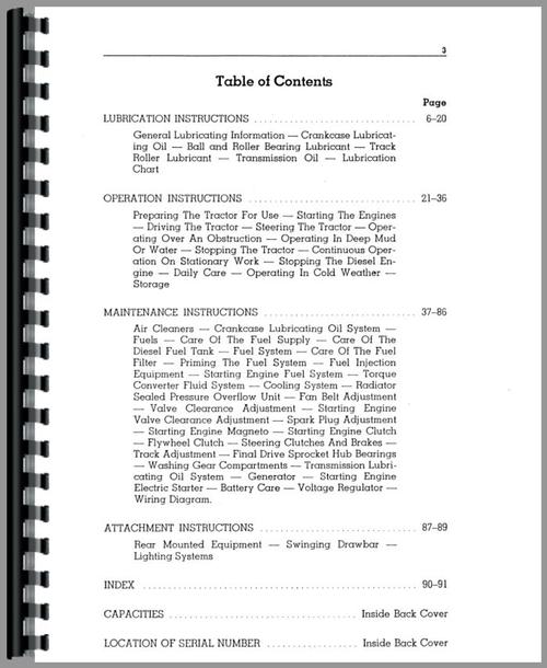 Operators Manual for Caterpillar D8 Crawler Sample Page From Manual