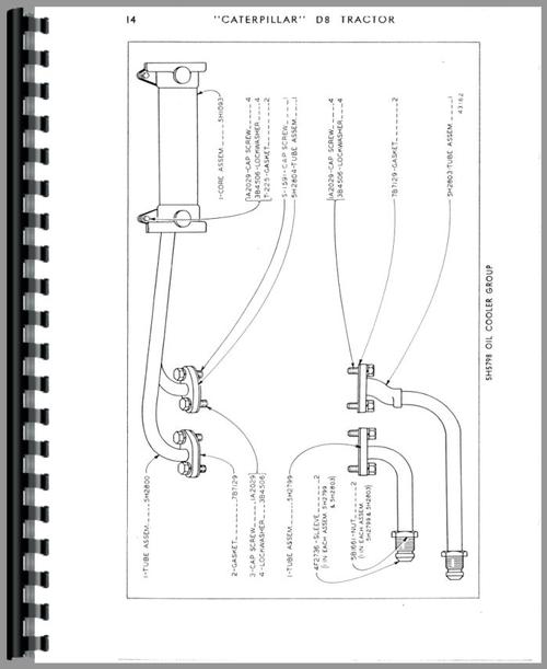 Parts Manual for Caterpillar D8 Crawler Sample Page From Manual