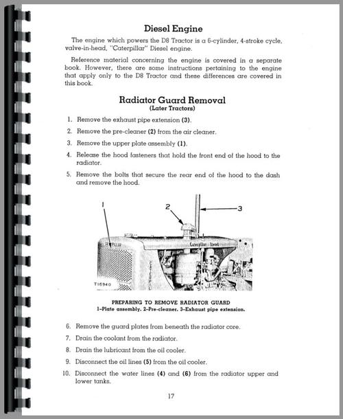 Service Manual for Caterpillar D8 Crawler Sample Page From Manual