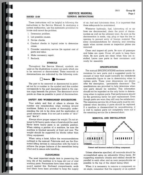 Service Manual for Caterpillar DW20 Tractor Sample Page From Manual