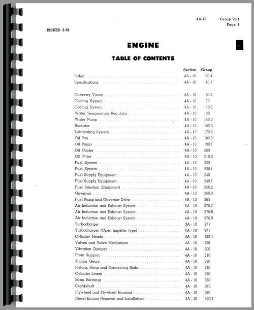 Service Manual for Caterpillar DW20 Tractor Sample Page From Manual