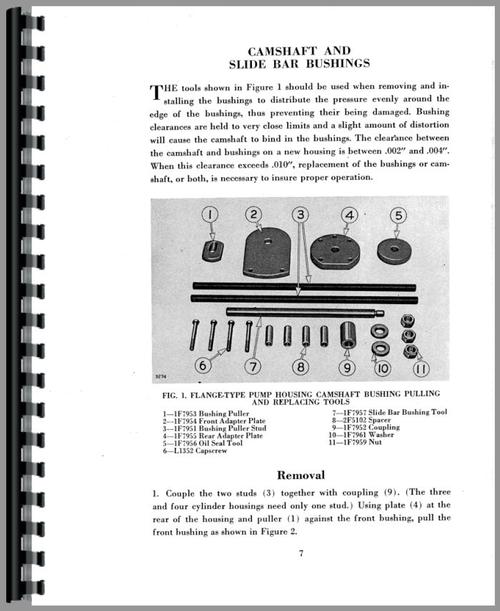 Service Manual for Caterpillar All Fuel Injection Pump Housing Sample Page From Manual