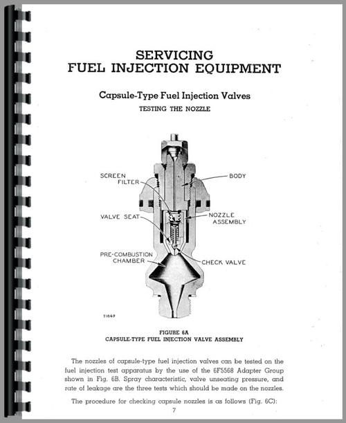 Service Manual for Caterpillar All Fuel Injection Test Equipment Sample Page From Manual