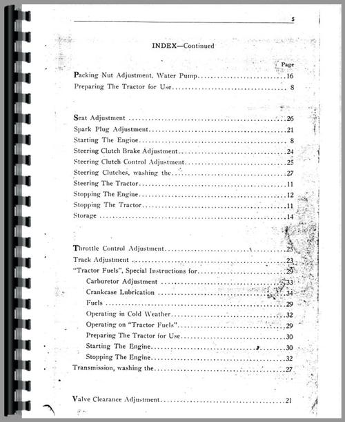 Operators Manual for Caterpillar R2 Crawler Sample Page From Manual