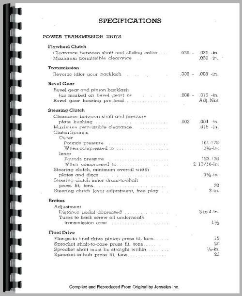 Service Manual for Caterpillar RD4 Crawler Sample Page From Manual