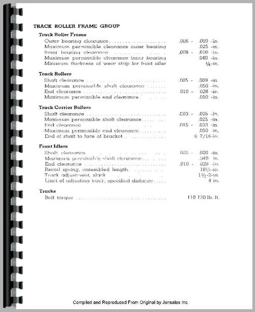 Service Manual for Caterpillar RD4 Crawler Sample Page From Manual