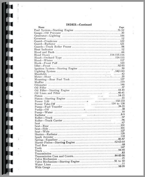 Parts Manual for Caterpillar RD4 Crawler Sample Page From Manual