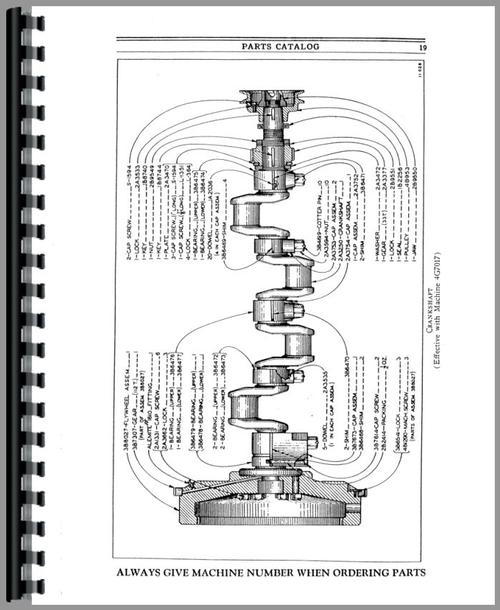 Parts Manual for Caterpillar RD4 Crawler Sample Page From Manual