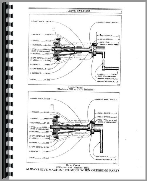 Parts Manual for Caterpillar RD6 Crawler Sample Page From Manual