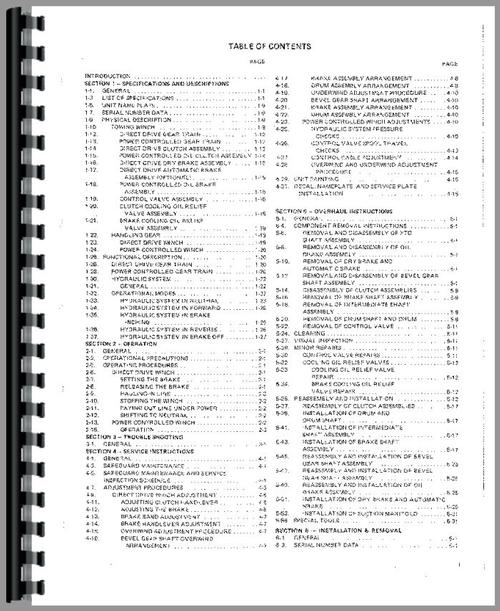 Service Manual for Caterpillar W8K Hyster Winch Attachment Sample Page From Manual