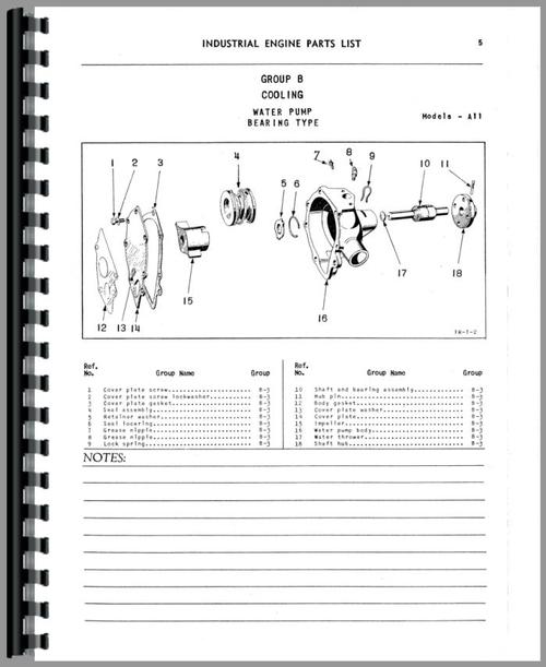 Parts Manual for Chrysler 218 Engine Sample Page From Manual