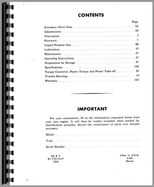 Operators Manual for Chrysler 265 Engine Sample Page From Manual