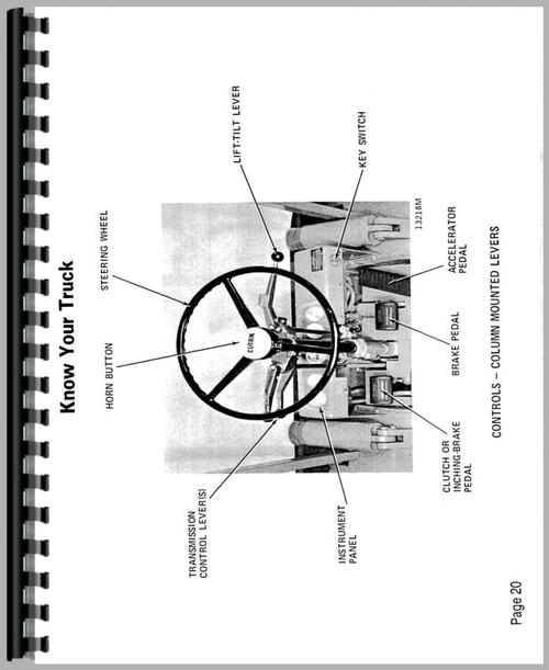 Operators Manual for Clark C500 20P Forklift Sample Page From Manual